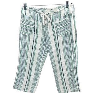 Sundance Gigi Relaxed Capris Striped Cotton Pants Women's Size Small Beach Boho
